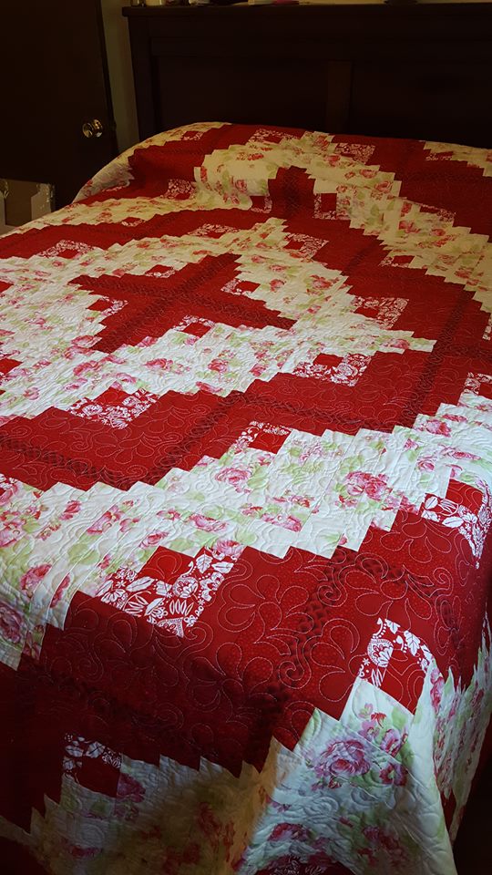 Log Cabin Anniversary Quilt Finished