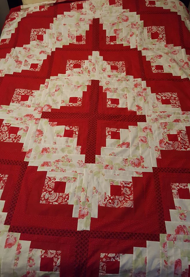 Log Cabin Anniversary Quilt Finished