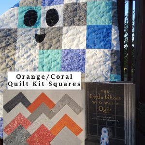 Little Ghost Who Was a Quilt Kit 5" Squares - Orange, Grey, White