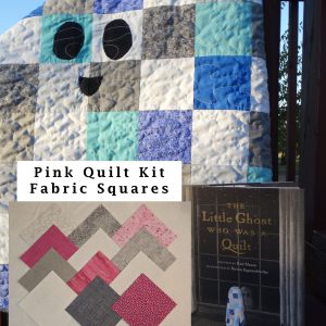 Little Ghost Who Was a Quilt Kit 5" Squares - Pink, Grey, White