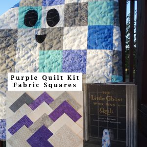 Little Ghost Who Was a Quilt Kit 5" Squares - Purple, Grey, White